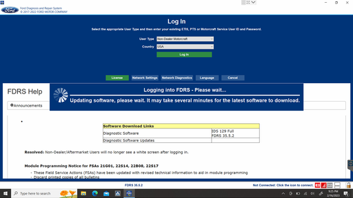 Genuine Live Ford FJDS & FDRS Dealer Diagnostic Software 2024 - With Online account Login 12 Month !