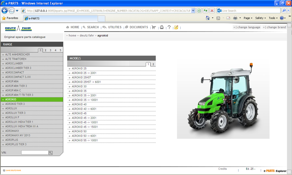 Deutz-Fahr Hurlimann Lamborghini Same SDF 2016 Parts & Service Info (EPC)- ALL BRANDS Included ! Full Online Installation Service Included !