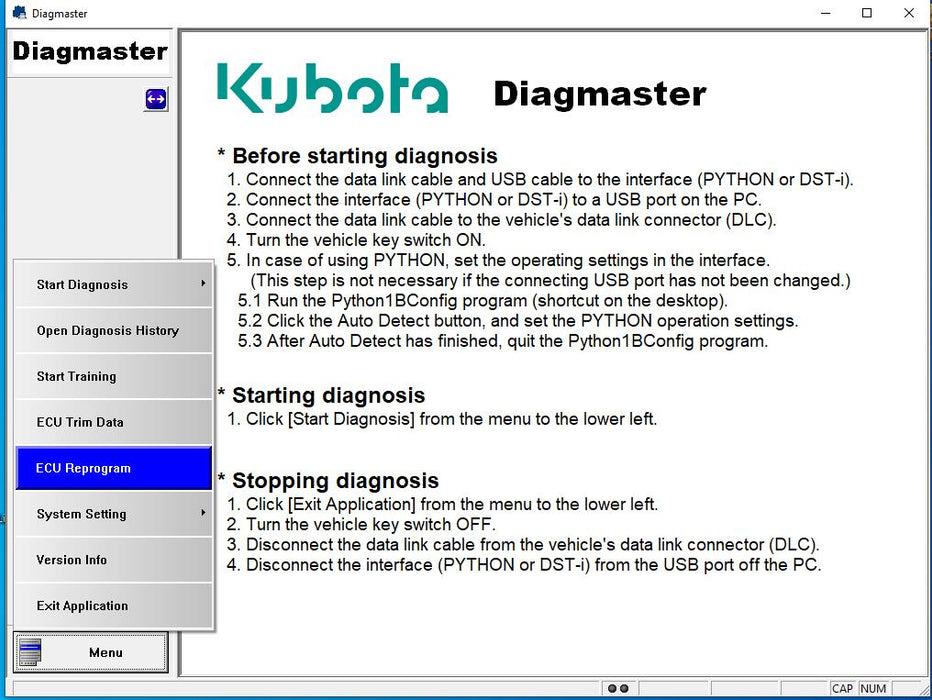 Genuine KUBOTA \ TAKEUCHI DIAGNOSTIC KIT (DST-i) Diagnostic Adapter- Diagmaster 2022 Software !