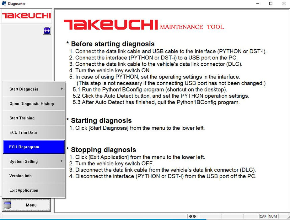 KUBOTA \ TAKEUCHI Complete Diagnostics Kit With PYTHON Diagnostic Adapter & CF-54 Laptop With Latest Diagmaster 2021 Software