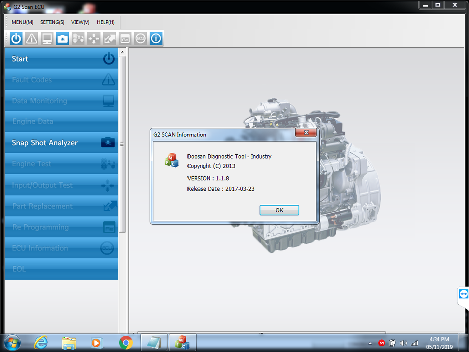 Doosan Diagnostic Tool G2 Scan (DCU, ECU) DDT TIER4 (SCR, DPF) 2017 Latest & Full Version