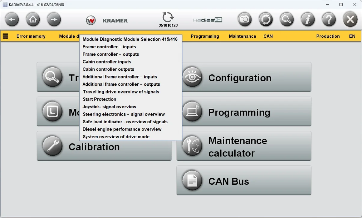 KRAMER DIAGNOSTIC Software KADIAS 2.0 For All Wheel Loaders & Telehandlers 2024