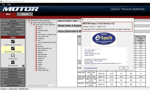 Motor Heavy Truck Service v13.0 - Diagnostic Repair And Service Procedures Service Information & Wiring Diagrams- Online Installation Service !