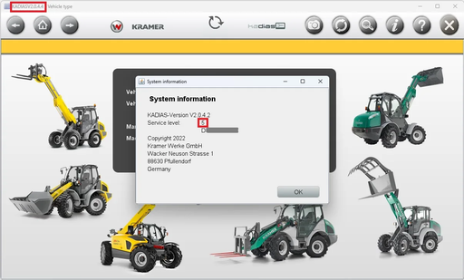 KRAMER DIAGNOSTIC Software KADIAS 2.0 For All Wheel Loaders & Telehandlers 2024