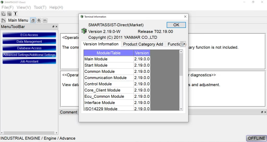 YANMAR DIAGNOSTIC Software SA-DIRECT – 2.19.0