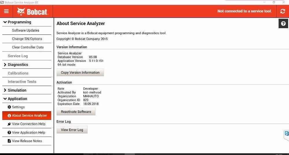 BOB CAT Service Analyzer Version 89.02 Diagnostic And Programming 2021 - Full Online Installation & Support Service Included !