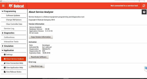 Genuine BOB CAT DIAGNOSTIC KIT (RST) - Bob cat Diagnostic Interface & Software Kit 2023 - Bob cat Service Analyzer 91.07 Included