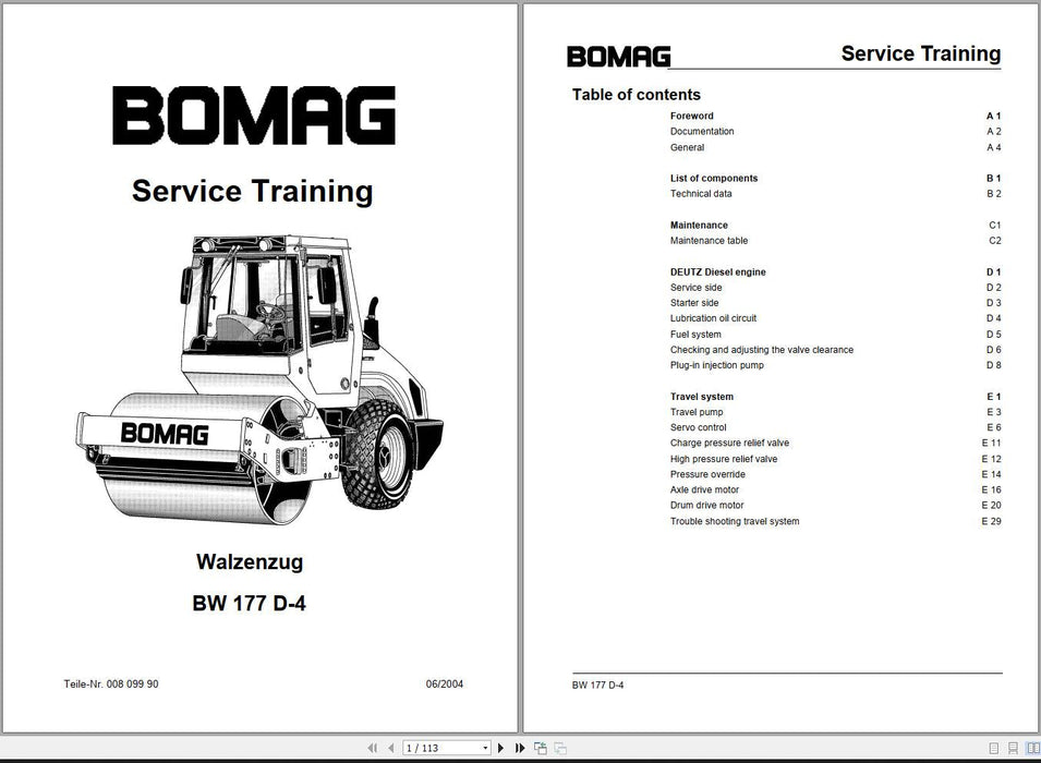 BOMAG Service Training & Operating Manuals All Regions