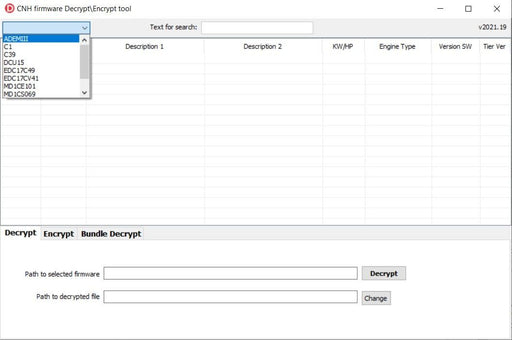 CNH Firmware Decrypt – Encrypt Tool - 1 X File Edit Service