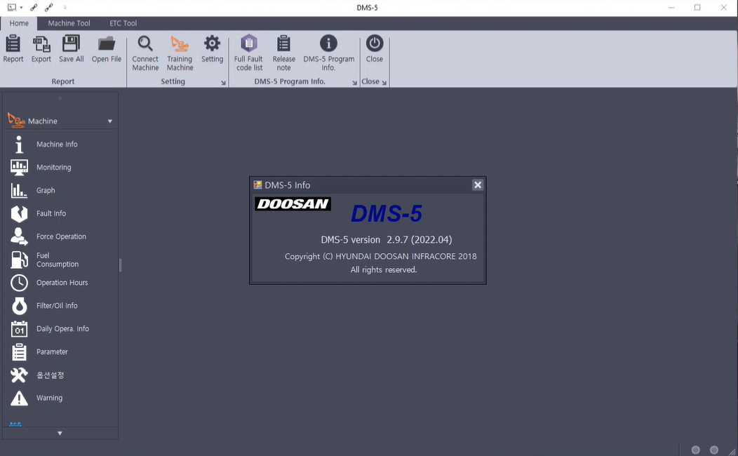 Doosan Excavator / Wheel Loader Monitoring Program DMS-5 v2.9.7 Diagnostic Tool 2022 Special Mode !