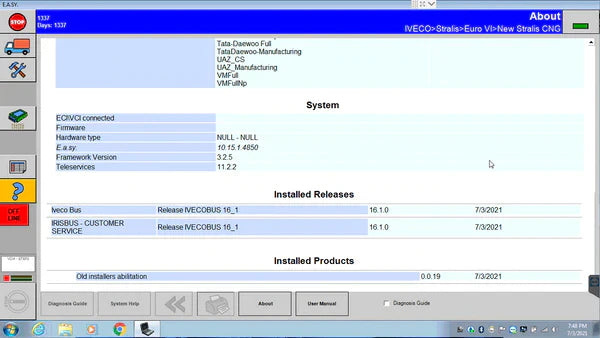 Iveco EASY v16 Diagnostics Software Truck & Bus Latest 2022 Version - Full Online Installation & Activation Service !