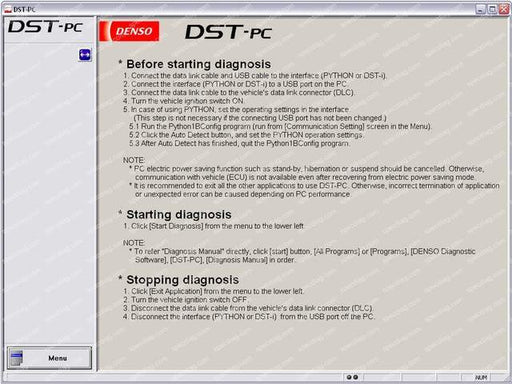 DENSO DIAGNOSTIC KIT (PYTHON) Diagnostic Adapter- With Denso DST-PC 10.0.1 [2019] Software