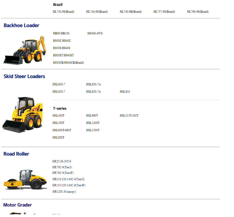 Hyundai CERES Heavy Equipment Operator Manuals Set Updated [04.2021] Offline DVD