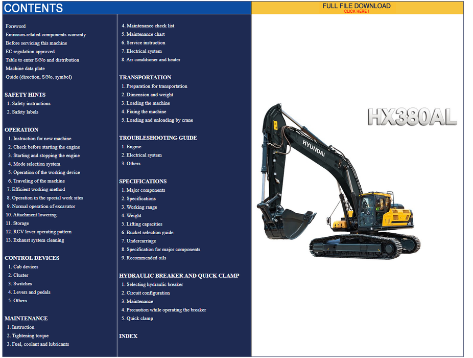 Hyundai CERES Heavy Equipment Operator Manuals Set Updated [04.2021] Offline DVD