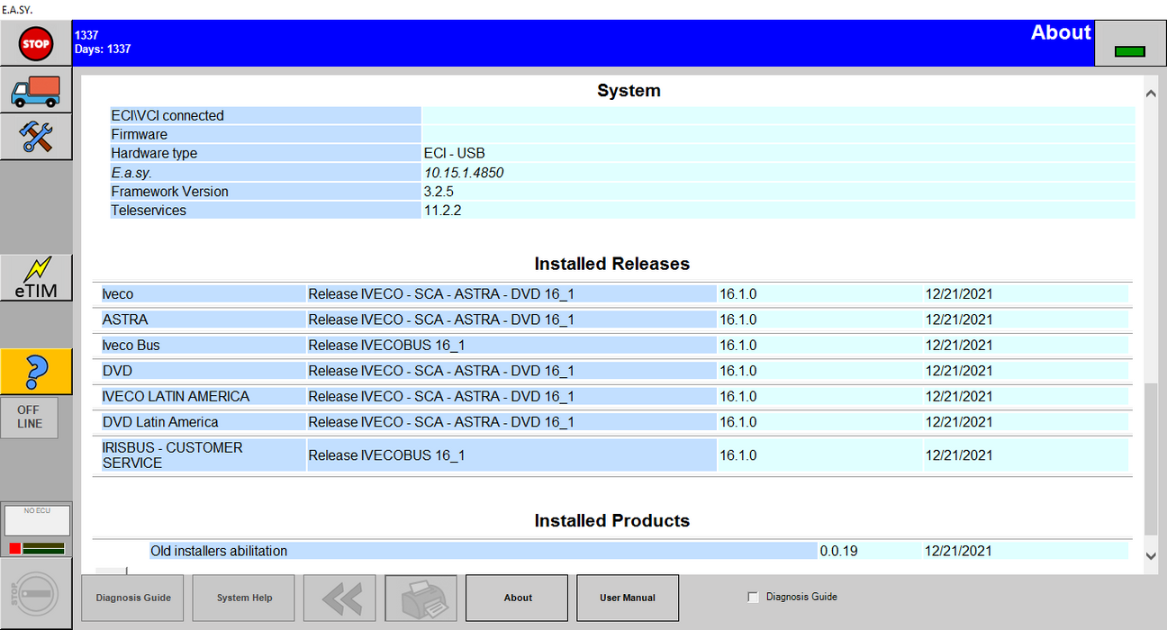 Iveco EASY v16 Diagnostics Software Truck & Bus Latest 2022 Version - Full Online Installation & Activation Service !