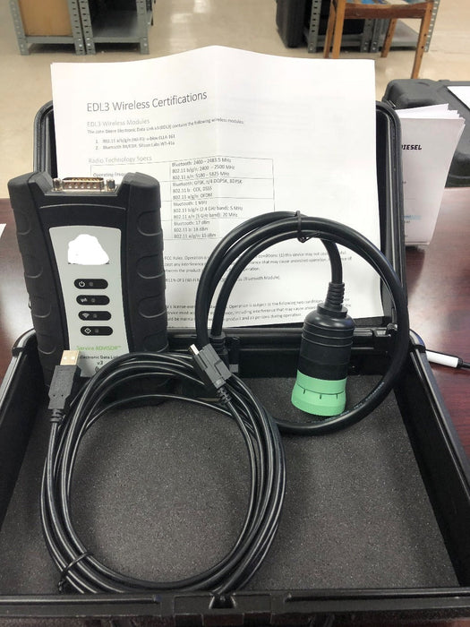 Genuine Diagnostic Kit EDL v3 (Electronic Data Link v3) Diagnostic Interface Kit For John Deer - Include Service Advisor 5.3.252 Software 2024 ! Windows 10 Supported !