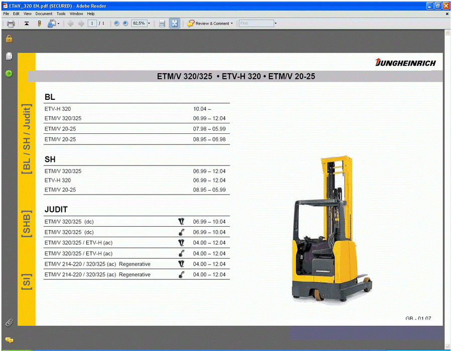 Jungheinrich JETI ForkLift SH v4.34 - Official Service Manuals Software For ALL Models Up To 2018