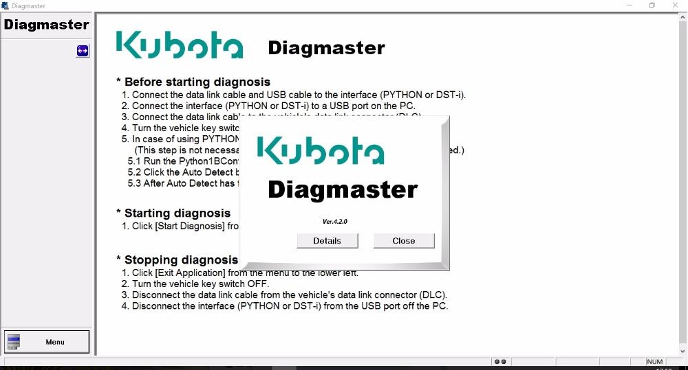 Genuine KUBOTA \ TAKEUCHI DIAGNOSTIC KIT (DST-i) Diagnostic Adapter- Diagmaster 2022 Software !