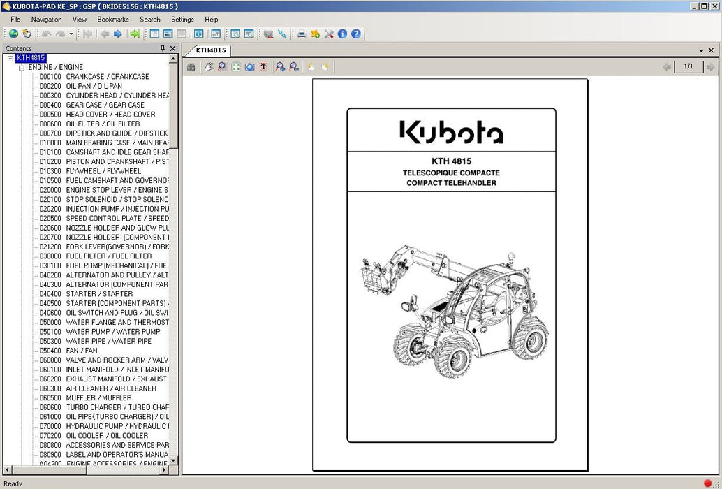 Kubota EPC Tractor, Construction, Power Products, Utility Vehicle, Turf [06.2021] ENGLISH - SPANISH