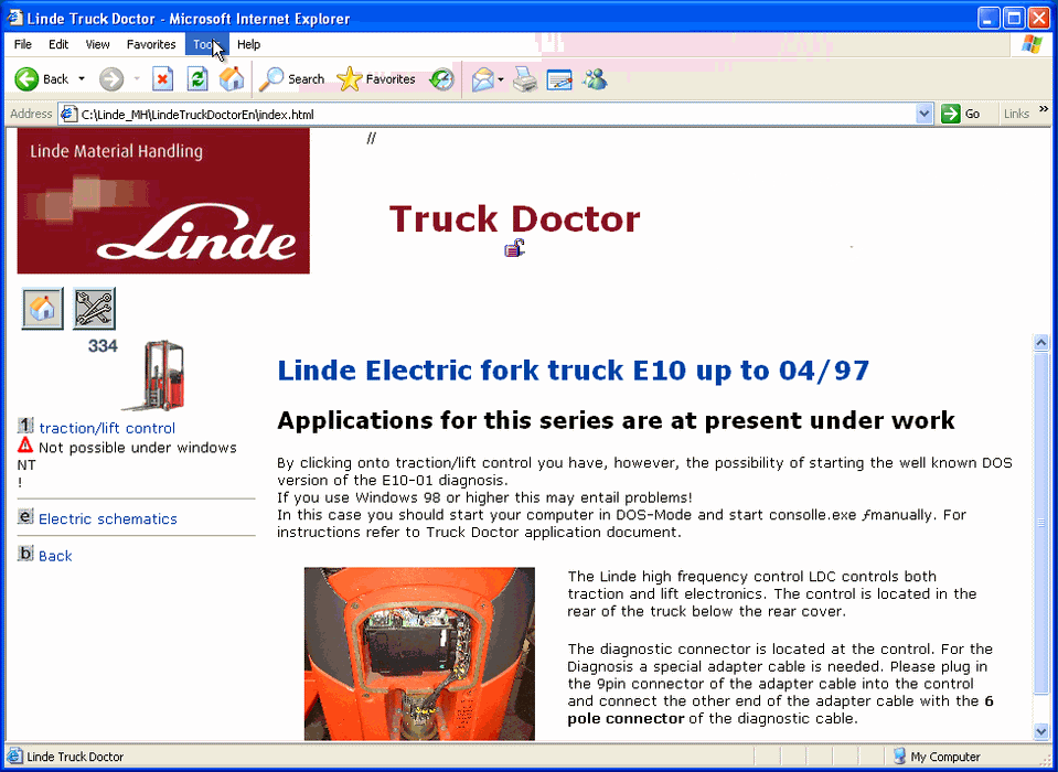 Linde Truck Doctor v2.01.05 - Forklit Diagnostic Software & Wiring Diagrams 2016