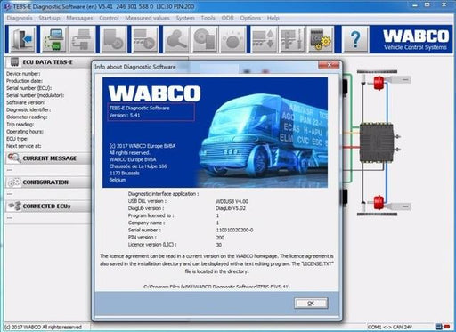 Meritor WABCO TEBS-E v5.41 - ABS And HPB Diagnostics Software Latest 2018 !