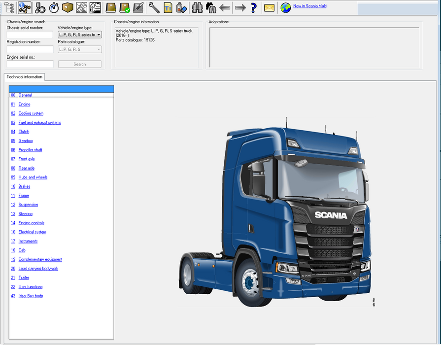 Scaniia Multi 2019 EPC Electronic Parts Catalog & Service Info - All Models Parts & Service Manuals Covered Up To 2019