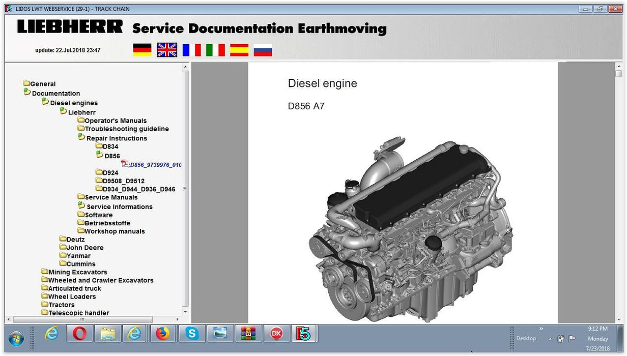 Liebherr Lidos Online EPC 07.2020 - Parts Catalog Manual For All Models Up & Include 2021