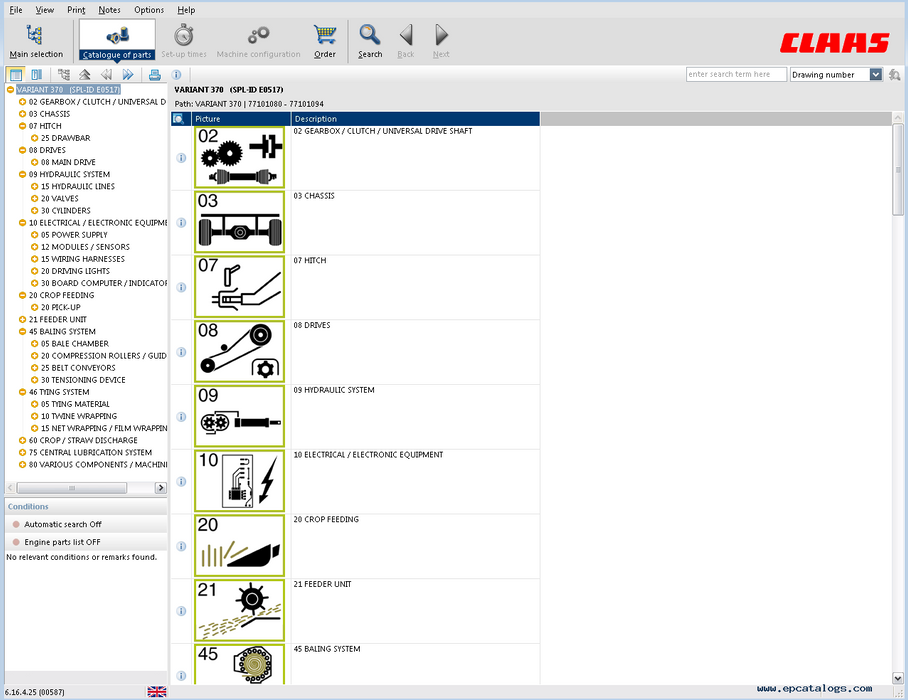 CLAAS Parts Doc 2.2 Agricultural EPC Parts Books Latest 08\2021