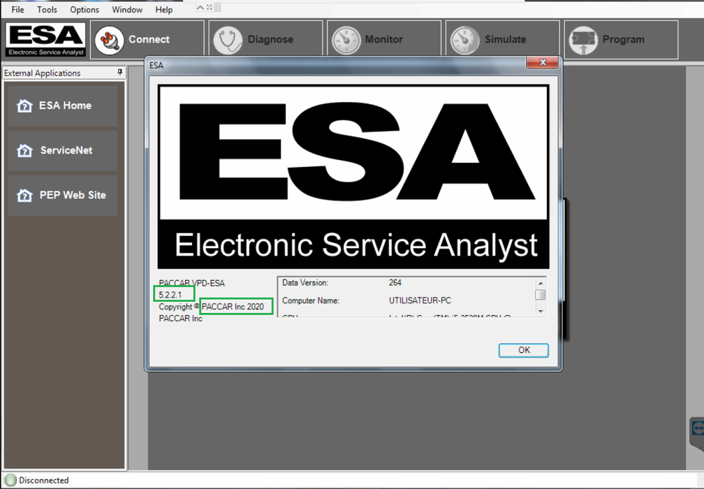 PACCAR ESA Electronic Service Analyst v5.6 Latest 2024 External, Internal and Programming Station