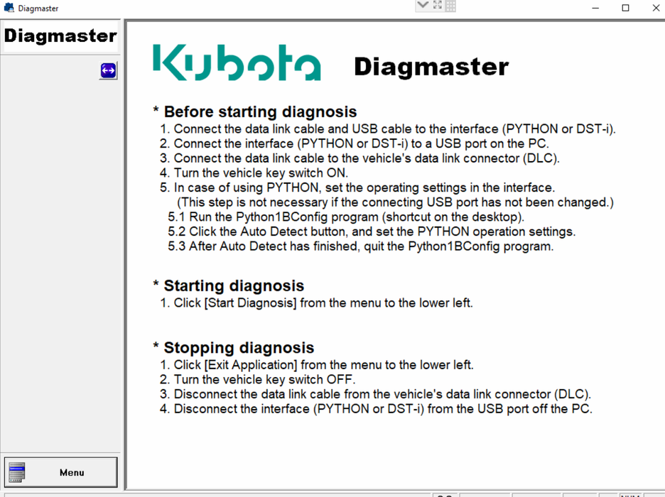 Genuine KUBOTA \ TAKEUCHI DIAGNOSTIC KIT (DST-i) Diagnostic Adapter- Diagmaster 2024 Software !