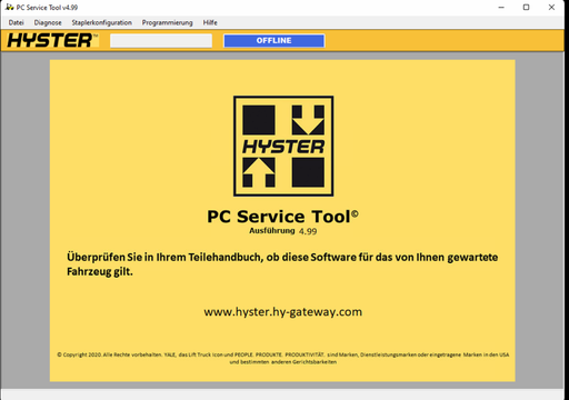 Yale Hyster Forklifts PC Service Tool v 4.99 Diagnostic And Programming Software Latest 2022