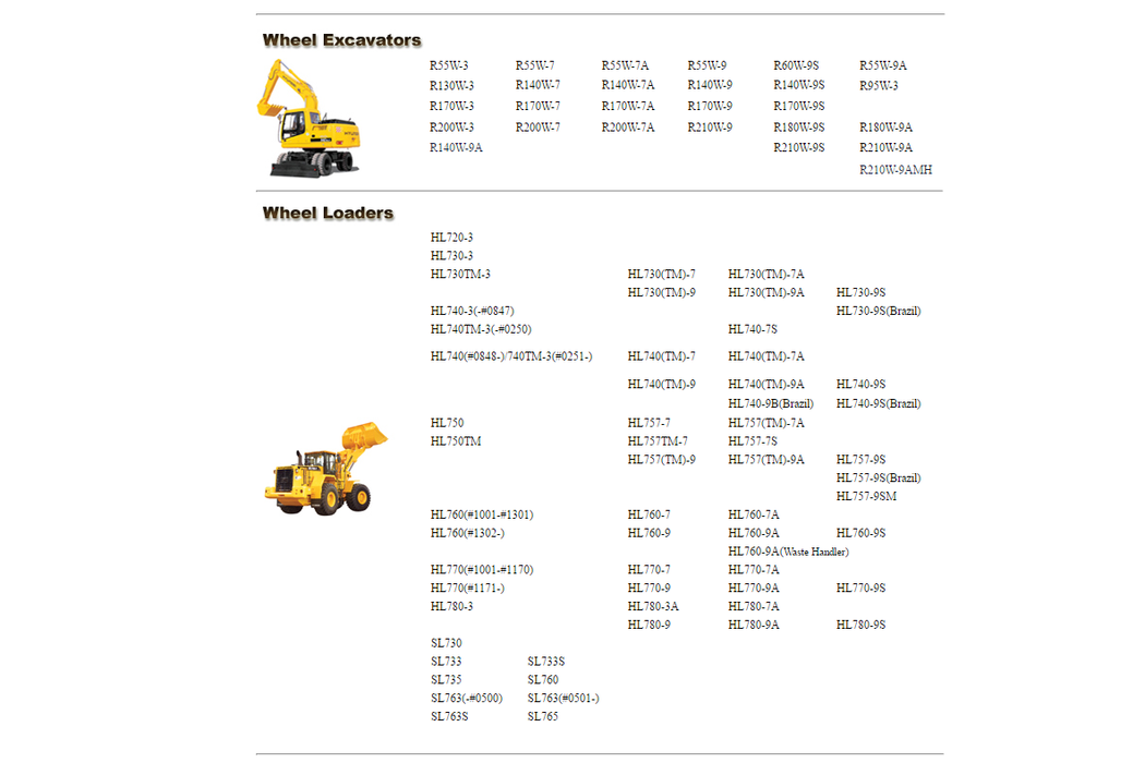 Hyundai CERES 2014 Service Manuals - All Construction Equipment Models & Serials Up To 2015 - Dealer Software