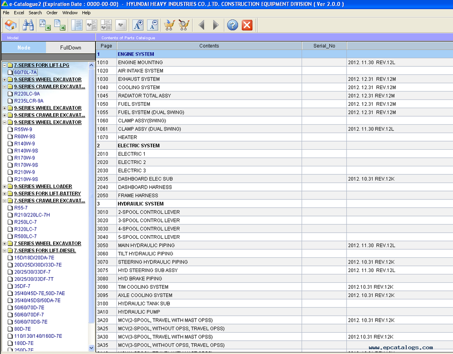 Hyundai Heavy Industries & Construction Equipment Parts Catalog 2013 (Hyundai Robex 2013 EPC)