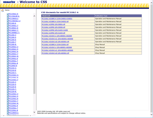 Komatsu CSS 2019 - ALL Service Manuals & Operation and Maintenance Manuals for Komatsu Software - All Models & Serials Up To 2019