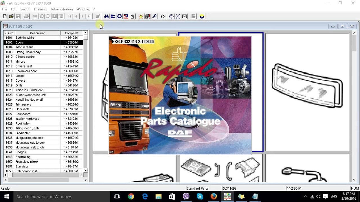 DAF Rapido 2016 Parts Catalog EPC - All DAF Models Covered up To 2016