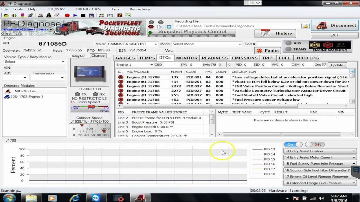 PF-Diagnose 2.0.2.23 Diagnostics Software 2013 - Full Heavy & Medium Duty with OBDII Support - Online Installation Service