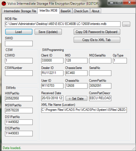 Volvo Excavator EC460B MID 128 - Construction Equipment Flash File