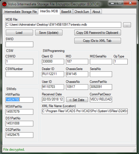 Volvos Excavator EW145B MID 187 - Construction Equipment Flash File