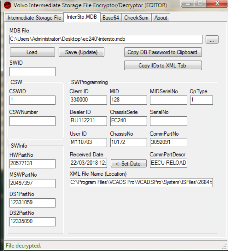 Volvos Excavator EC240B MID 128 - 20577131 - Construction Equipment Flash File