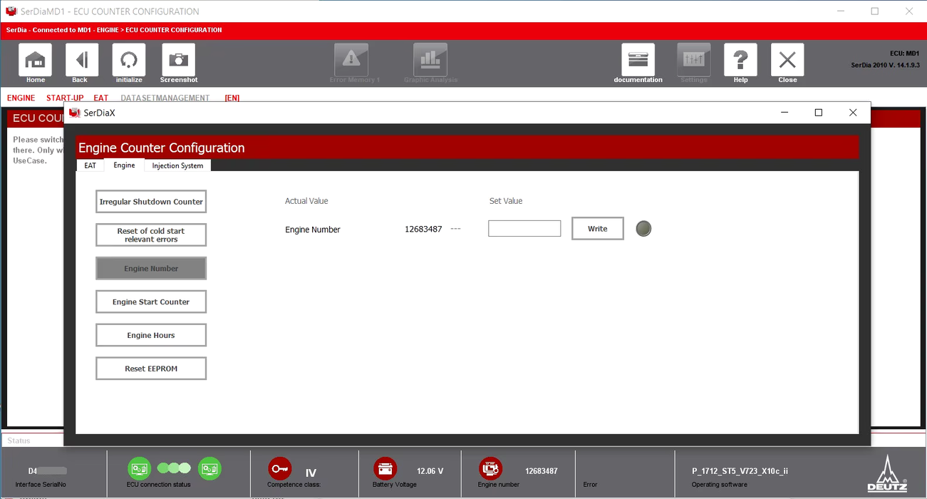 DEUTZ - DIAGNOSTIC Software Latest 2024 SerDia 4.0 Highest LEVEL 6