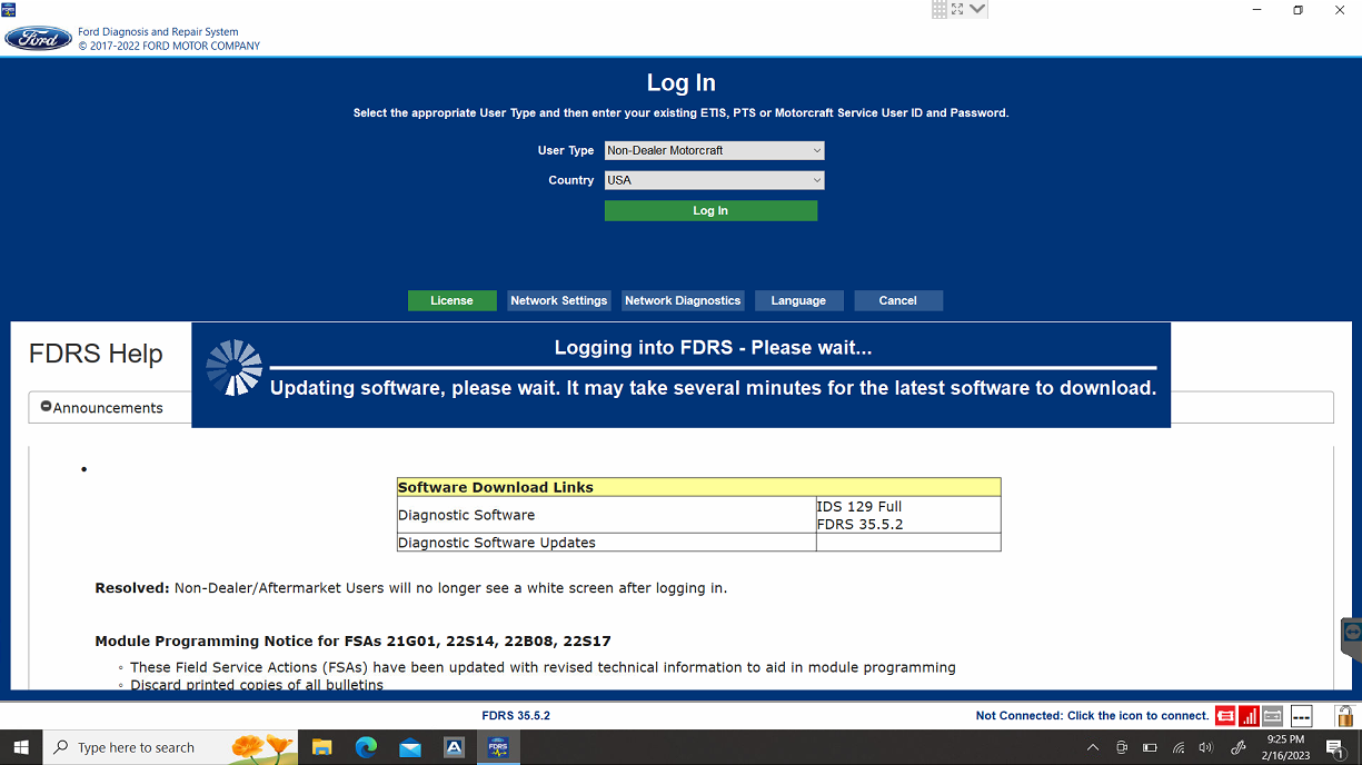 Genuine Live Ford FJDS & FDRS Dealer Diagnostic Software 2023 - With Online account Login 12 Month !
