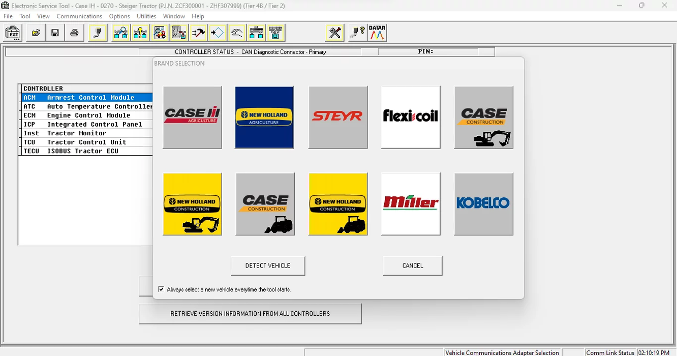 New Holland Case Electronic Service Tools CNH EST 9.8 Diagnostics Software - Engineering Level 2023