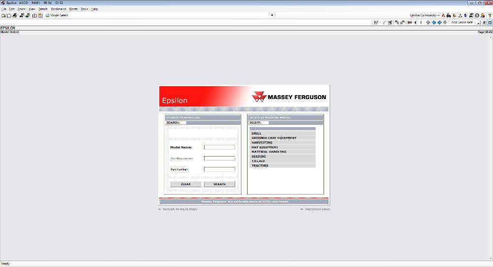Massey Ferguson Europe EPC Parts Catalog / Parts Manuals For All Models Up To 2016