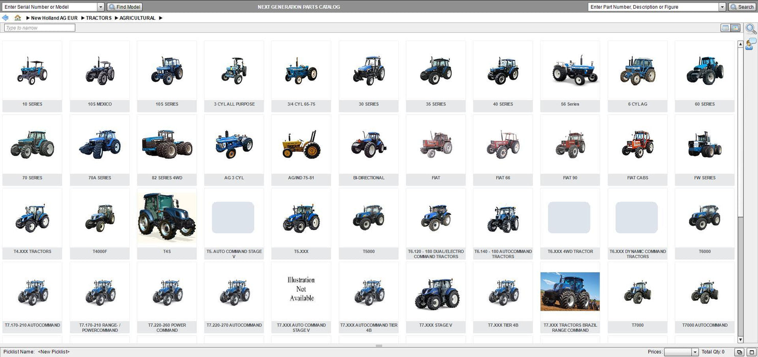 New Holland NGPC Next Generation Agricultural AG Europe 2019 EPC -All Models & Serials Up To 2020 Parts Manuals