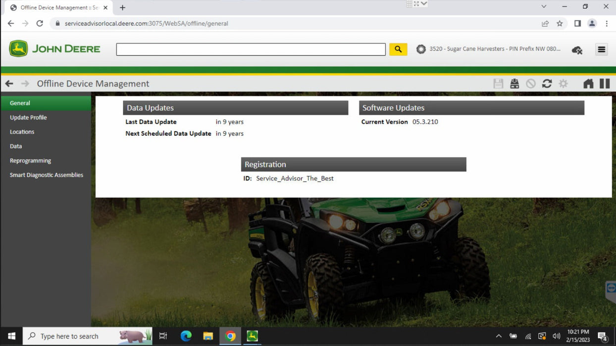 John Deer Service Advisor 5.3.210 CF & AG And Turf ALL DataBase Up To 2023 - All Models All Serials Service Info Manuals & Diagnostics