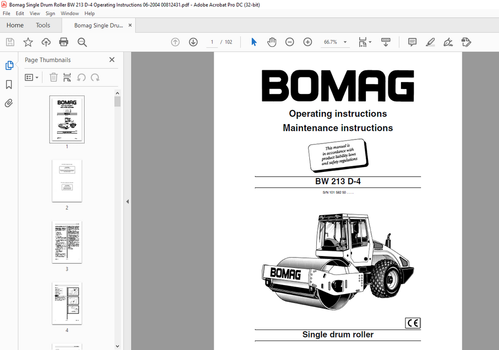BOMAG Service Training & Operating Manuals All Regions