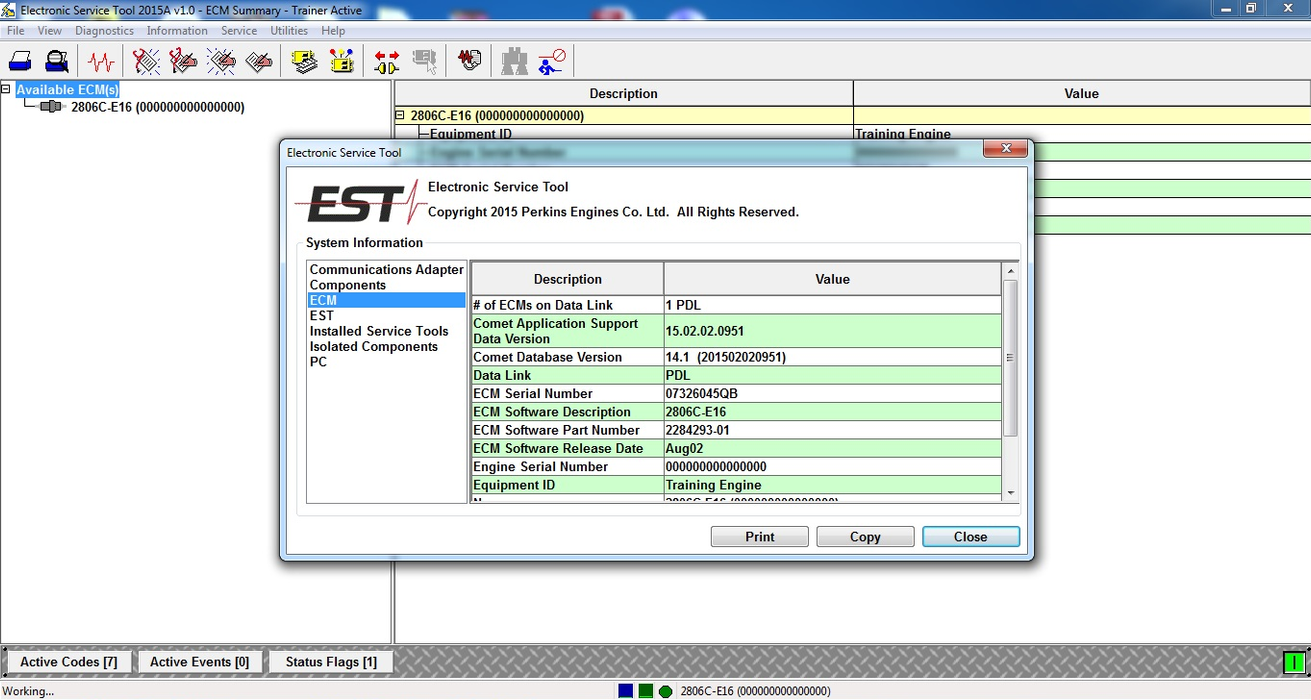 EST 2015A Electronic Service Tool - For All Perkkins Engines Diagnostics Software -Online Installation Service !