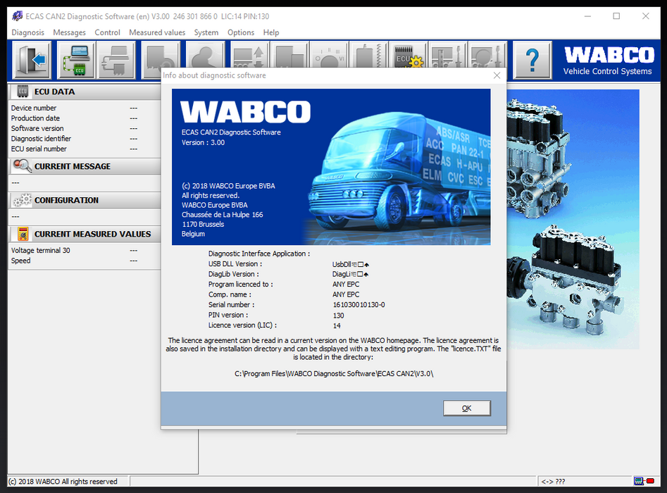 MERITOR WABCO TOOLBOX 13 &  ECAS CAN2 V3.00 - ABS And Hydraulic Power Brake (HPB) Diagnostics Software Latest 2020