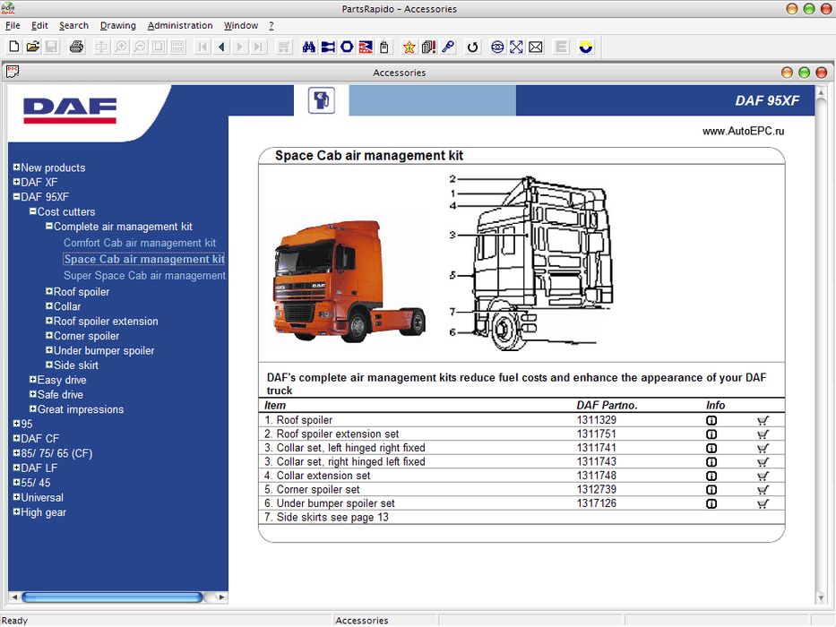 DAF Rapido 2016 Parts Catalog EPC - All DAF Models Covered up To 2016