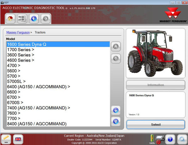 Massey Ferguson FELLA GLEANER EDT Electronic Diagnostic Tool 1.116 - Activation For ALL Brands - Latest 2022 Version - Online Installation Service